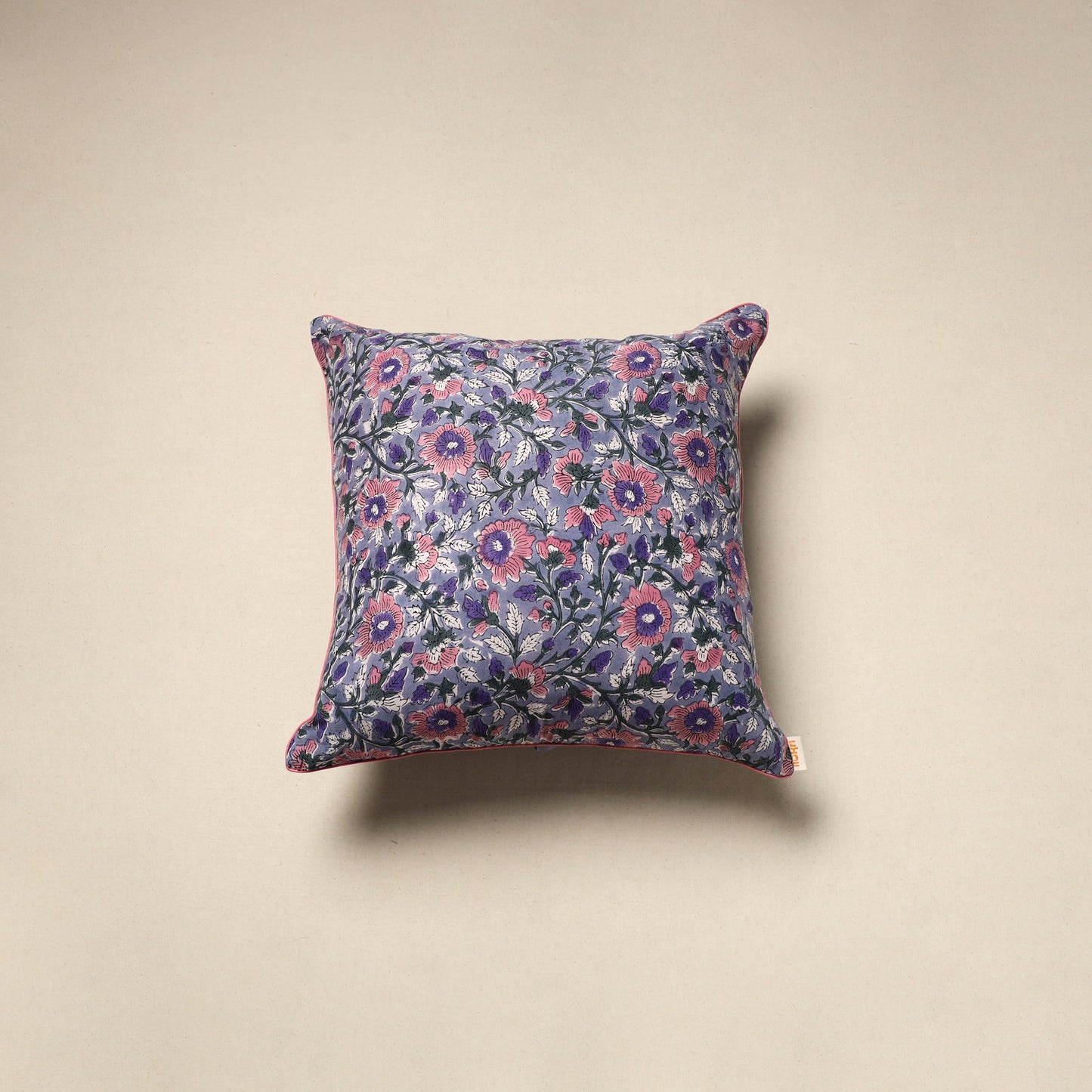 Cotton sanganeri cushion cover 104 - handcrafted