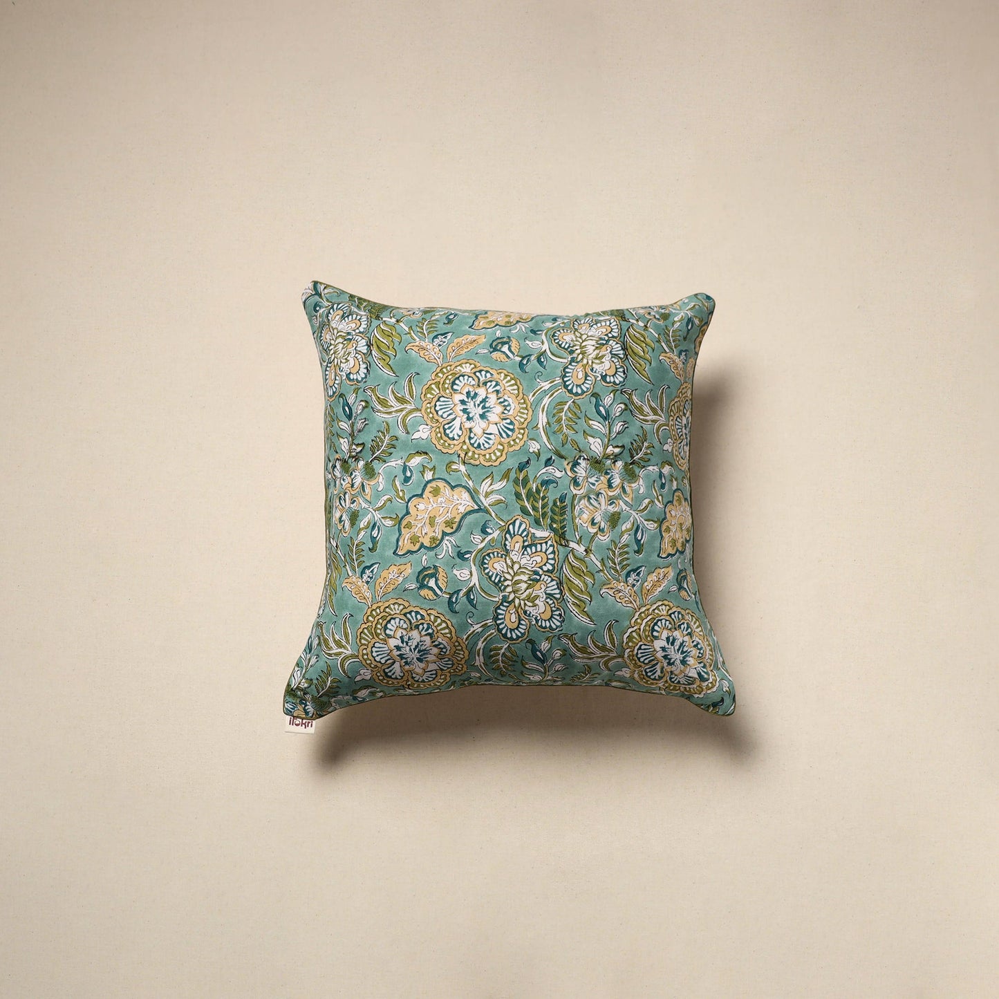 Cotton sanganeri cushion cover 109 - handcrafted