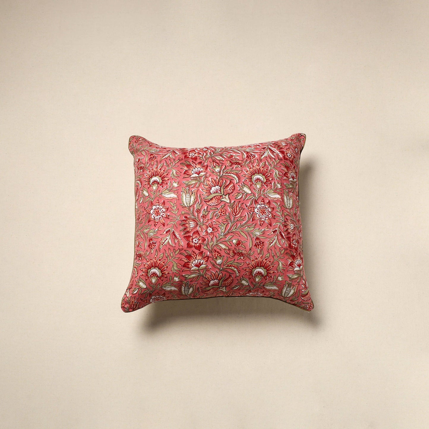 Cotton sanganeri cushion cover 110 - handcrafted