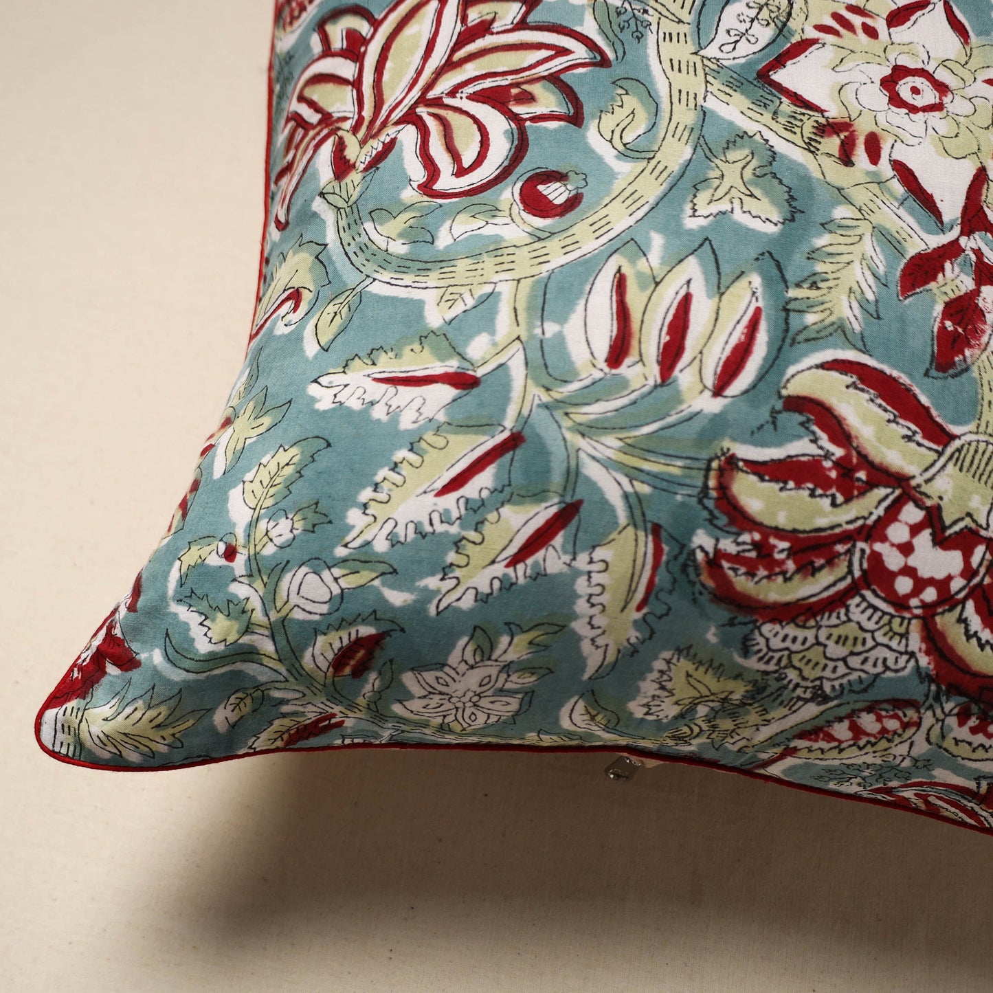 Cotton sanganeri cushion cover 111 - handcrafted