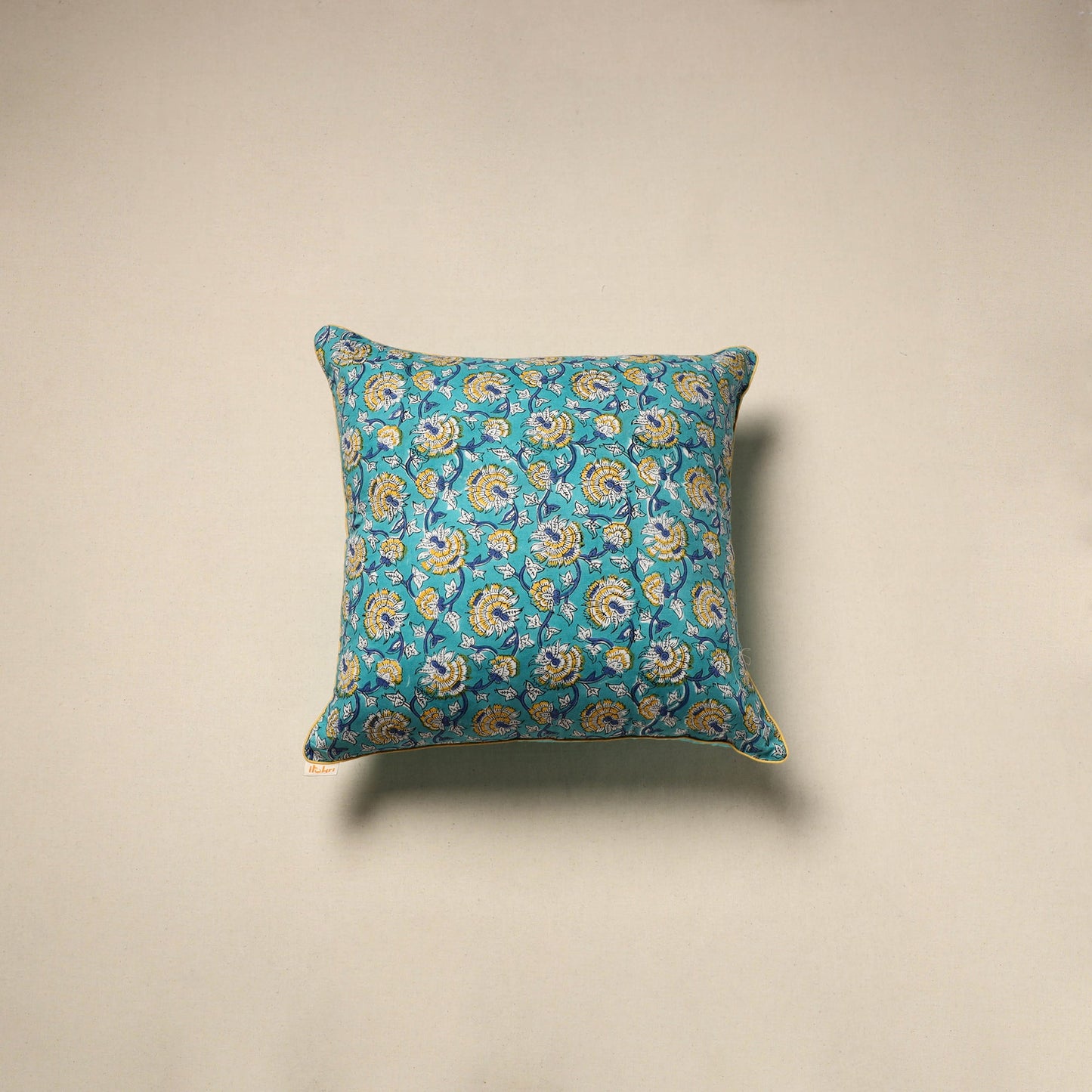 Cotton sanganeri cushion cover 112 - handcrafted