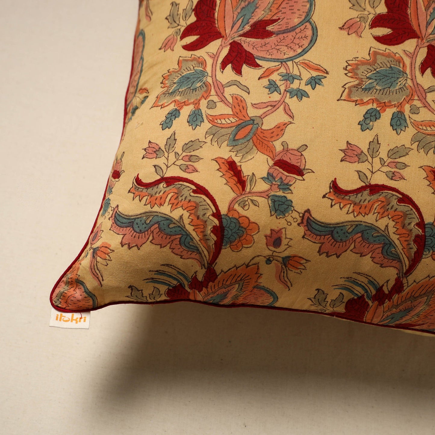 Cotton sanganeri cushion cover 113 - handcrafted