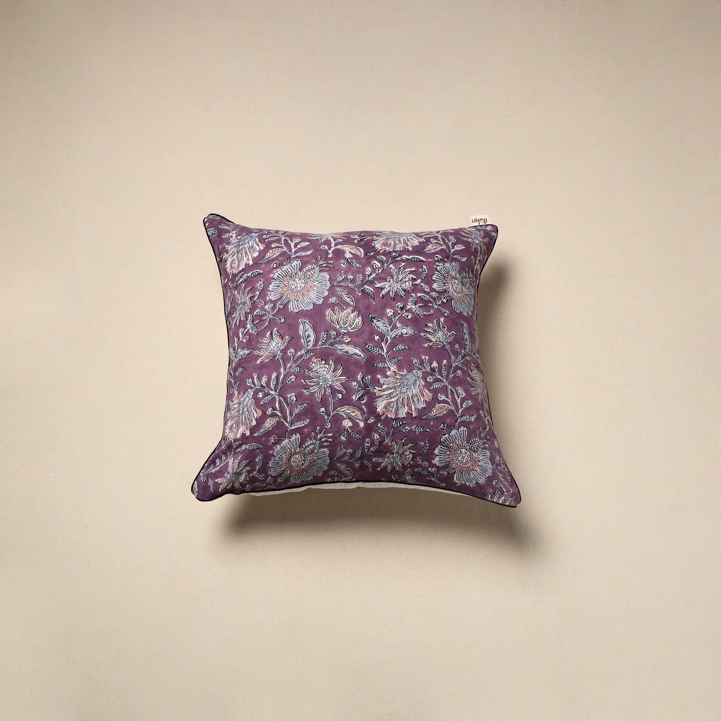 Cotton sanganeri cushion cover 114 - handcrafted