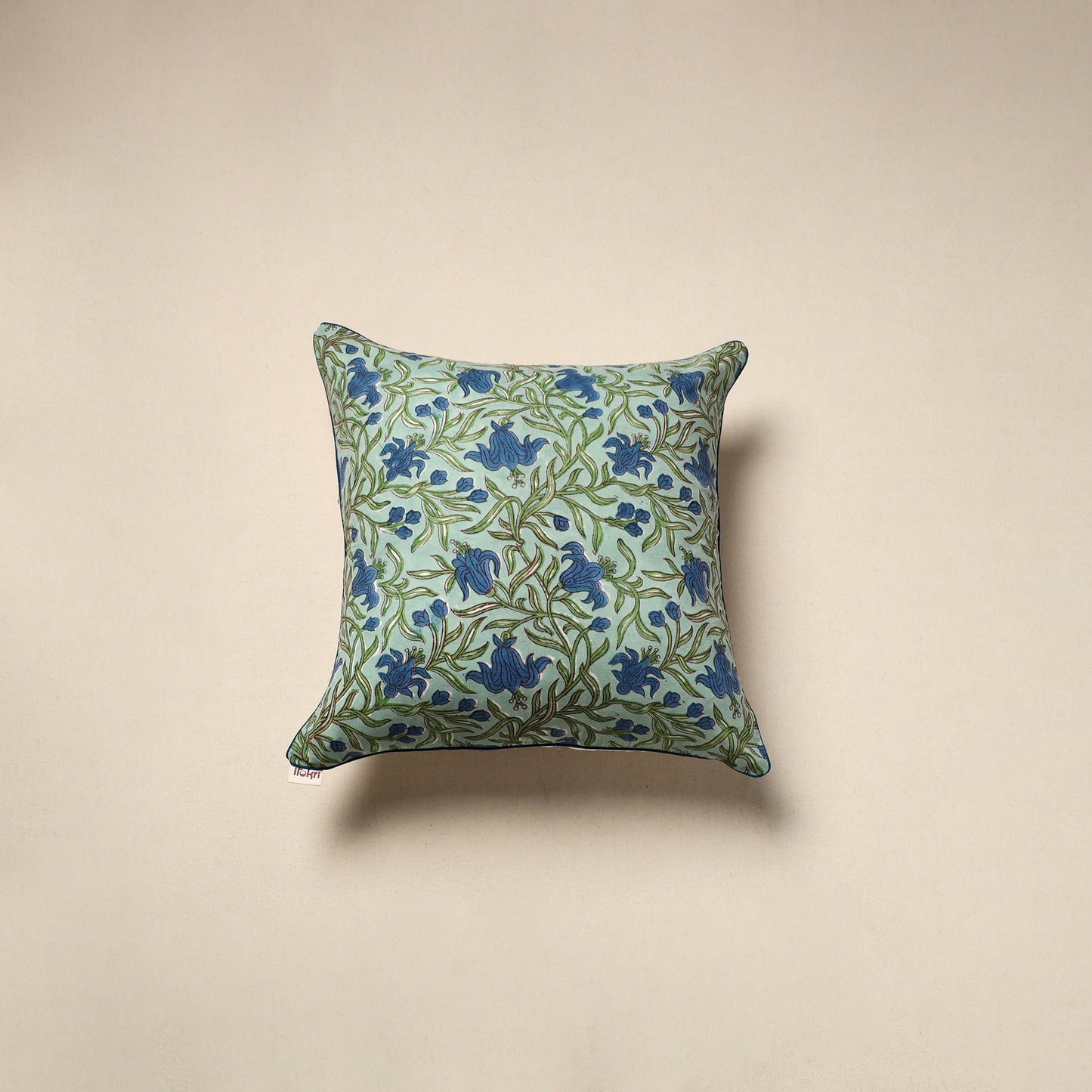 Cotton sanganeri cushion cover 118 - handcrafted