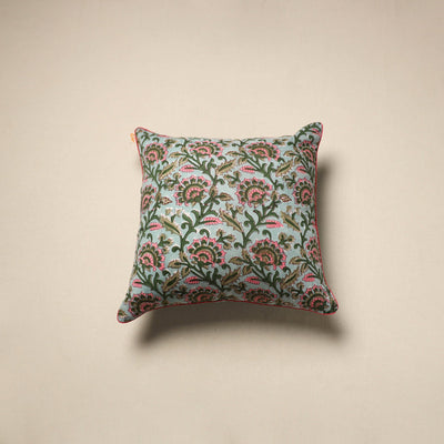 Cotton sanganeri cushion cover 120 - handcrafted