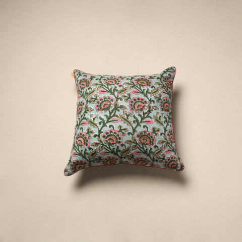 Cotton sanganeri cushion cover 120 - handcrafted