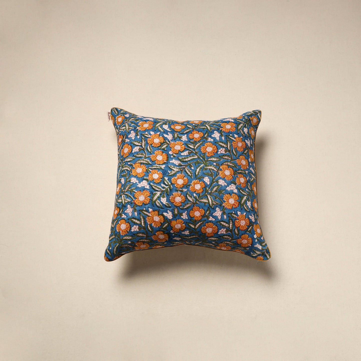 Cotton sanganeri cushion cover 122 - handcrafted