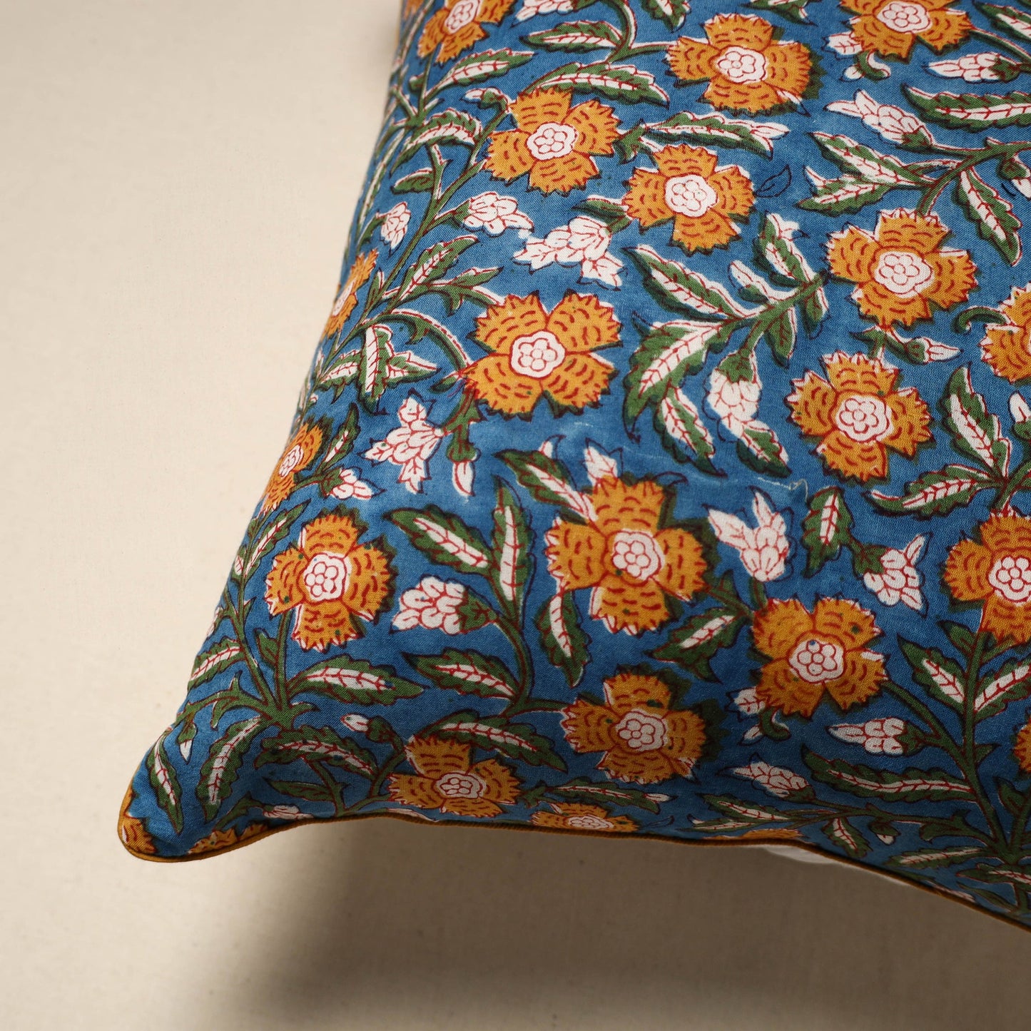 Cotton sanganeri cushion cover 122 - handcrafted