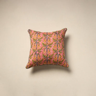 Cotton sanganeri cushion cover 125 - handcrafted