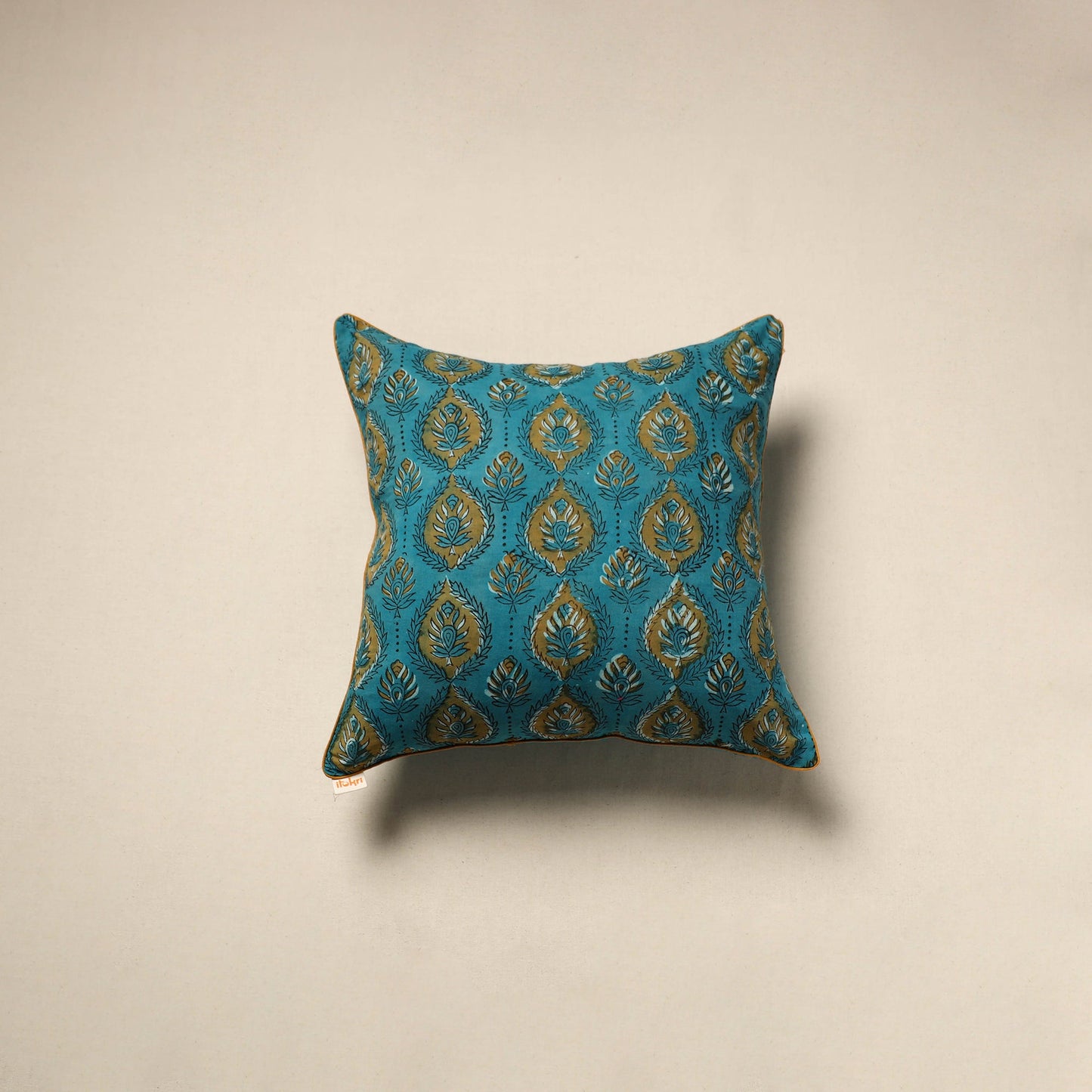 Cotton sanganeri cushion cover 127 - handcrafted