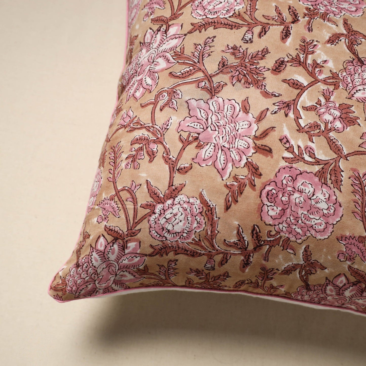 Cotton sanganeri cushion cover 132 - handcrafted