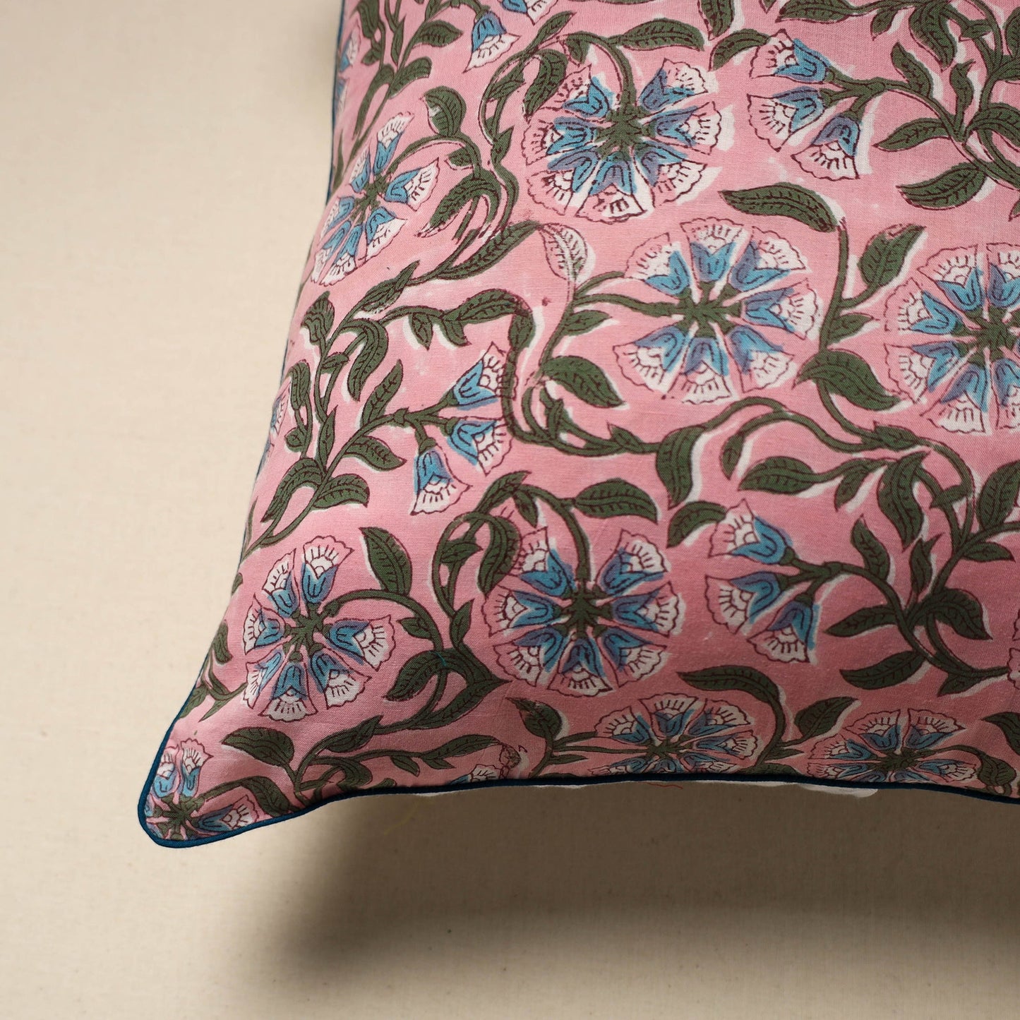 Cotton sanganeri cushion cover 135 - handcrafted