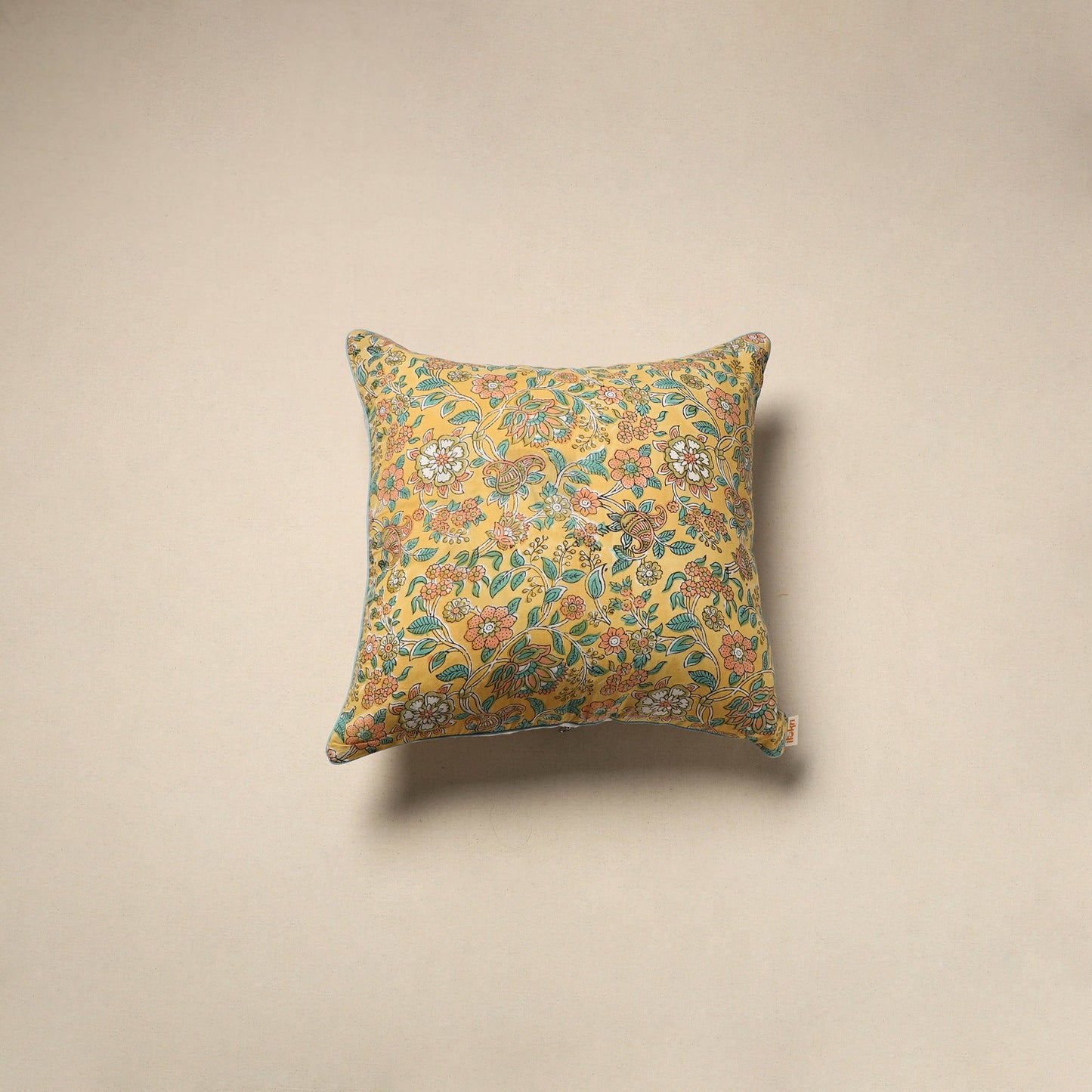 Cotton sanganeri cushion cover 136 - handcrafted