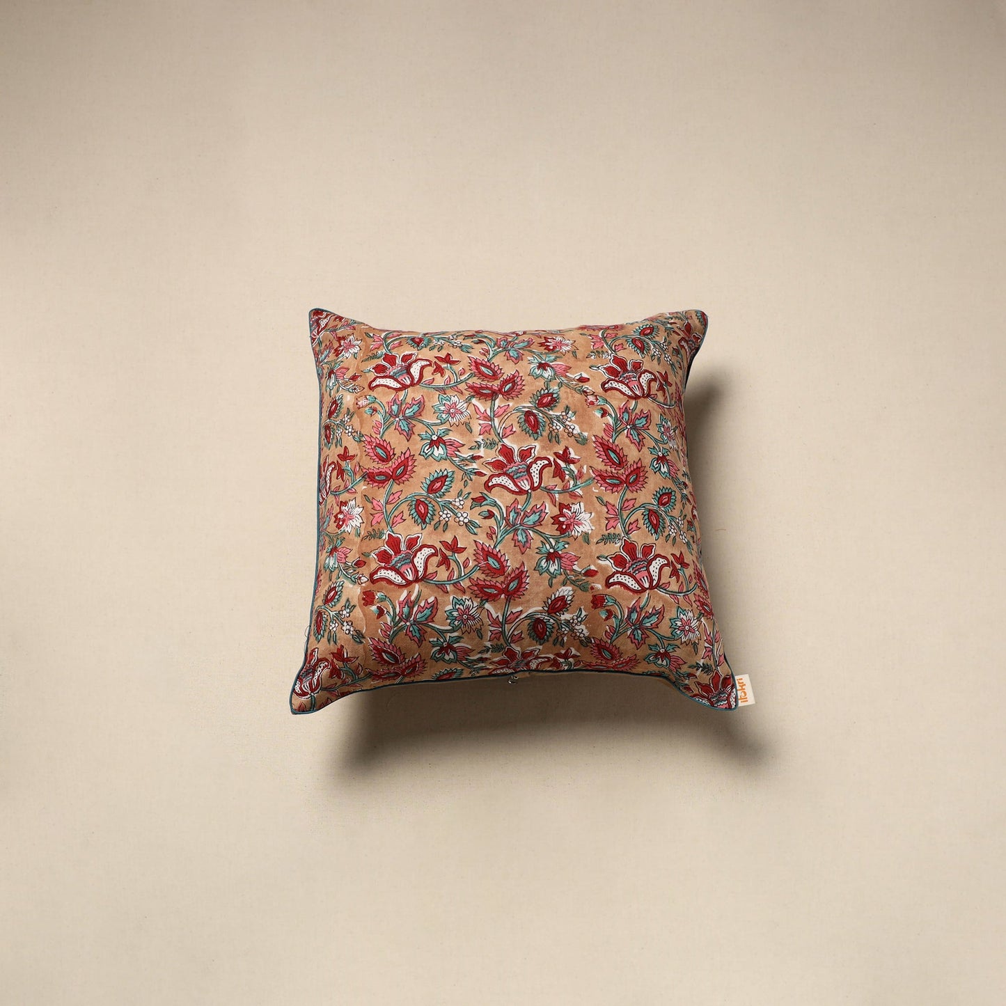 Cotton sanganeri cushion cover 144 - handcrafted