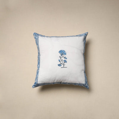 Cotton sanganeri cushion cover (16 x 16 in) 07 - handcrafted