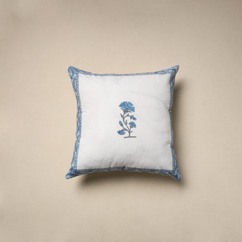Cotton sanganeri cushion cover (16 x 16 in) 07 - handcrafted