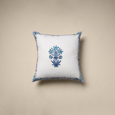 Cotton sanganeri cushion cover (16 x 16 in) 18 - handcrafted