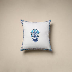 Cotton sanganeri cushion cover (16 x 16 in) 18 - handcrafted