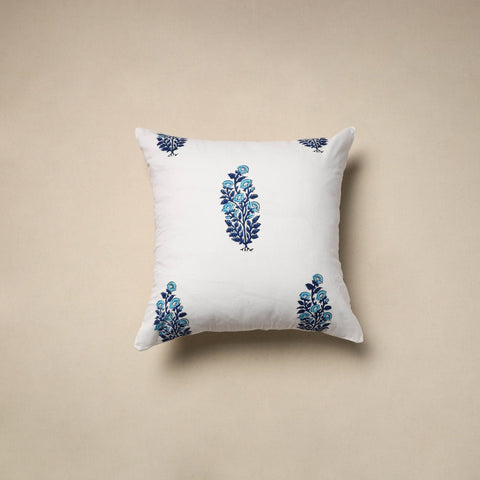 Cotton sanganeri cushion cover (16 x 16 in) 73 - handcrafted