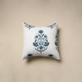 Cotton sanganeri cushion cover (16 x 16 in) 93 - handcrafted