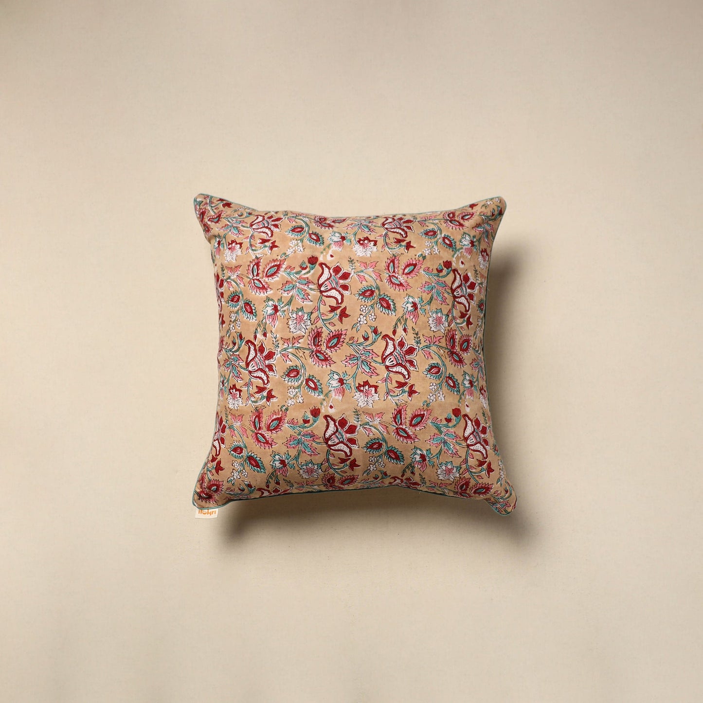 Cotton sanganeri cushion cover 18 - handcrafted