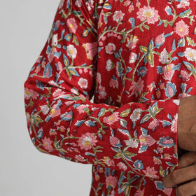 Cotton sanganeri kurta for men (long) 08 - handcrafted