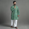 Cotton sanganeri kurta for men (long) 11 - handcrafted