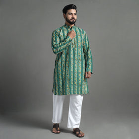 Cotton sanganeri kurta for men (long) 11 - handcrafted