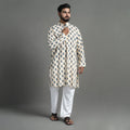 Cotton sanganeri kurta for men (long) 13 - handcrafted