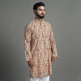 Block Print Cotton Sanganeri Kurta for Men (Long) 14