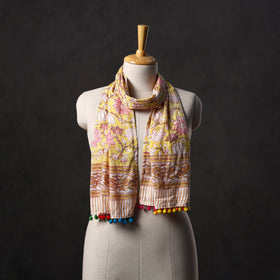 Cotton sanganeri stole 13 - handcrafted