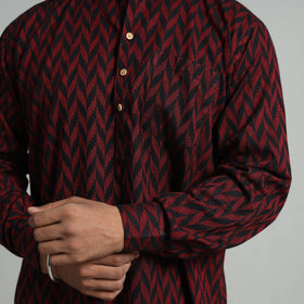 Buy Cotton Short Jacquard Kurta for Men