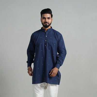 Buy Cotton Short Jacquard Kurta for Men