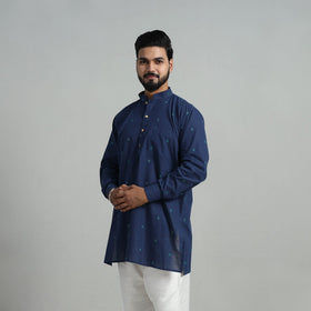 Buy Cotton Short Jacquard Kurta for Men