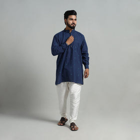 Buy Cotton Short Jacquard Kurta for Men