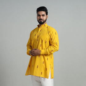  Cotton Short Jacquard Kurta for Men