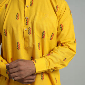  Cotton Short Jacquard Kurta for Men