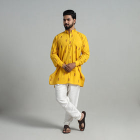  Cotton Short Jacquard Kurta for Men