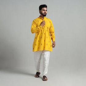  Cotton Short Jacquard Kurta for Men