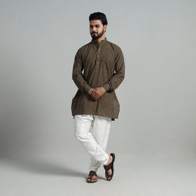  Cotton Short Jacquard Kurta for Men
