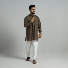  Cotton Short Jacquard Kurta for Men