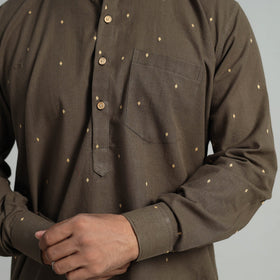  Cotton Short Jacquard Kurta for Men