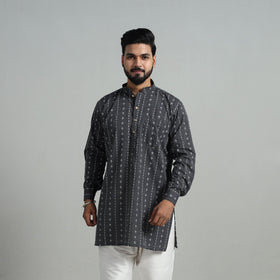  Cotton Short Jacquard Kurta for Men
