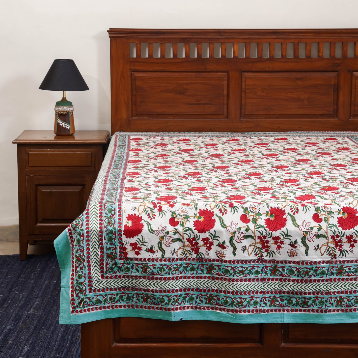 Cotton single sanganeri bed sheet (90 x 60 in) 35