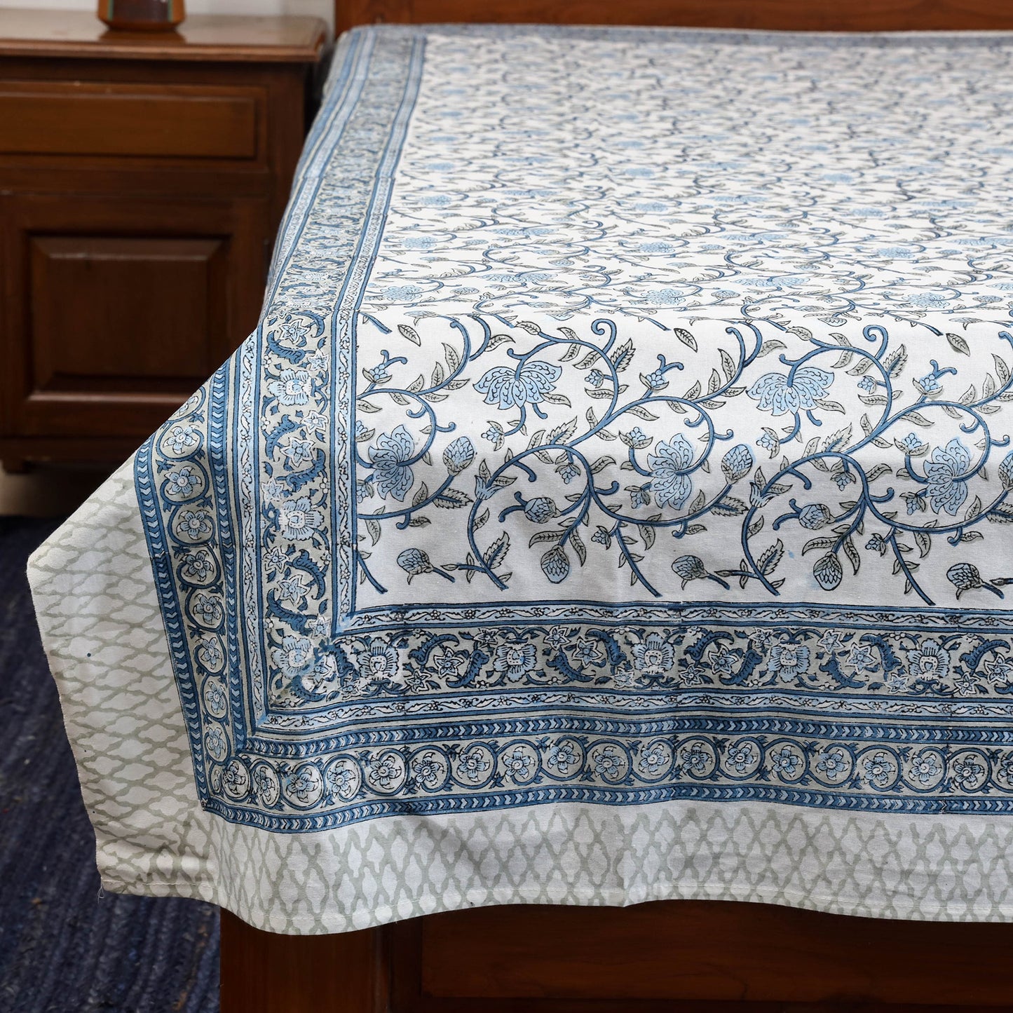 Cotton single sanganeri bed sheet (90 x 60 in) 40