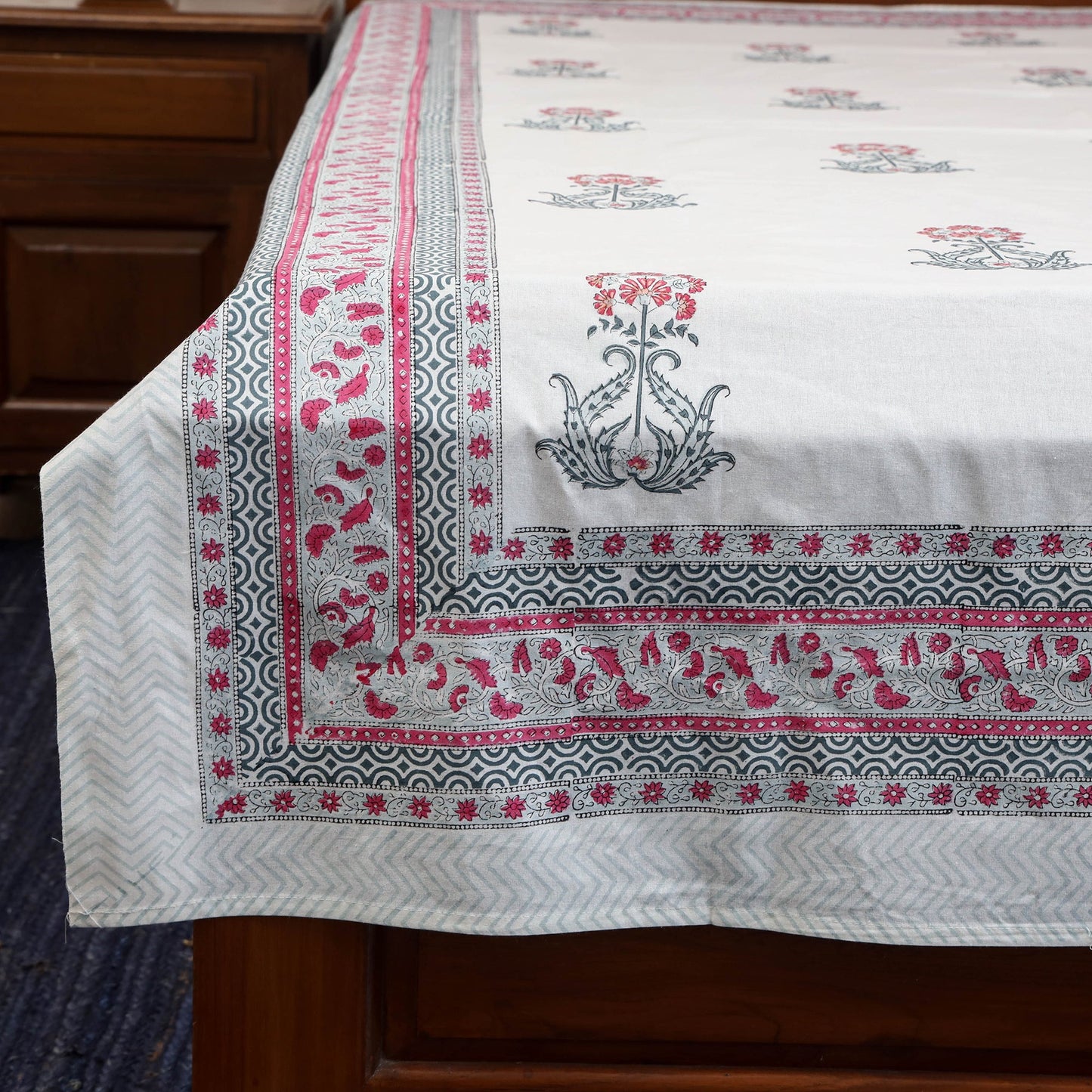 Cotton single sanganeri bed sheet (90 x 60 in) 43