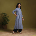Cotton straight jacquard kurta 01 - m - handcrafted