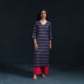 Cotton straight pochampally ikat kurta for women 10