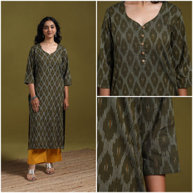 Cotton straight pochampally ikat kurta for women 12