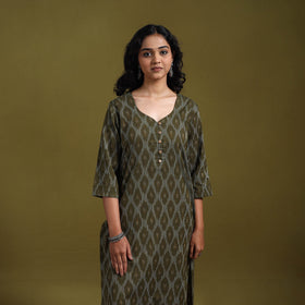 Cotton straight pochampally ikat kurta for women 12